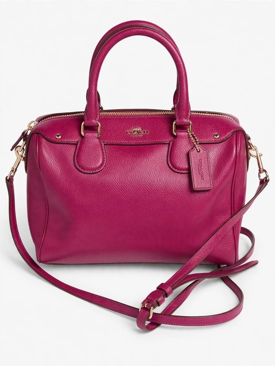 Coach Handbags - Coach Bennett Satchel F36624 Magenta Pebbled Leather Crossbody Gold Hardware
